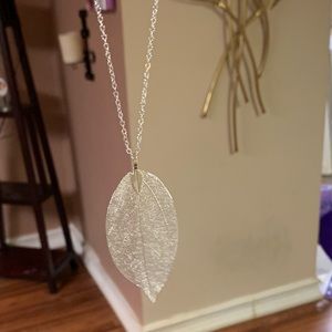 Silver Handmade Leaf Necklace
